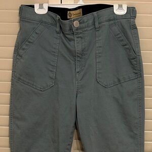 Democracy green/grey cotton spandex “Ab” technology pants, size 12 style
